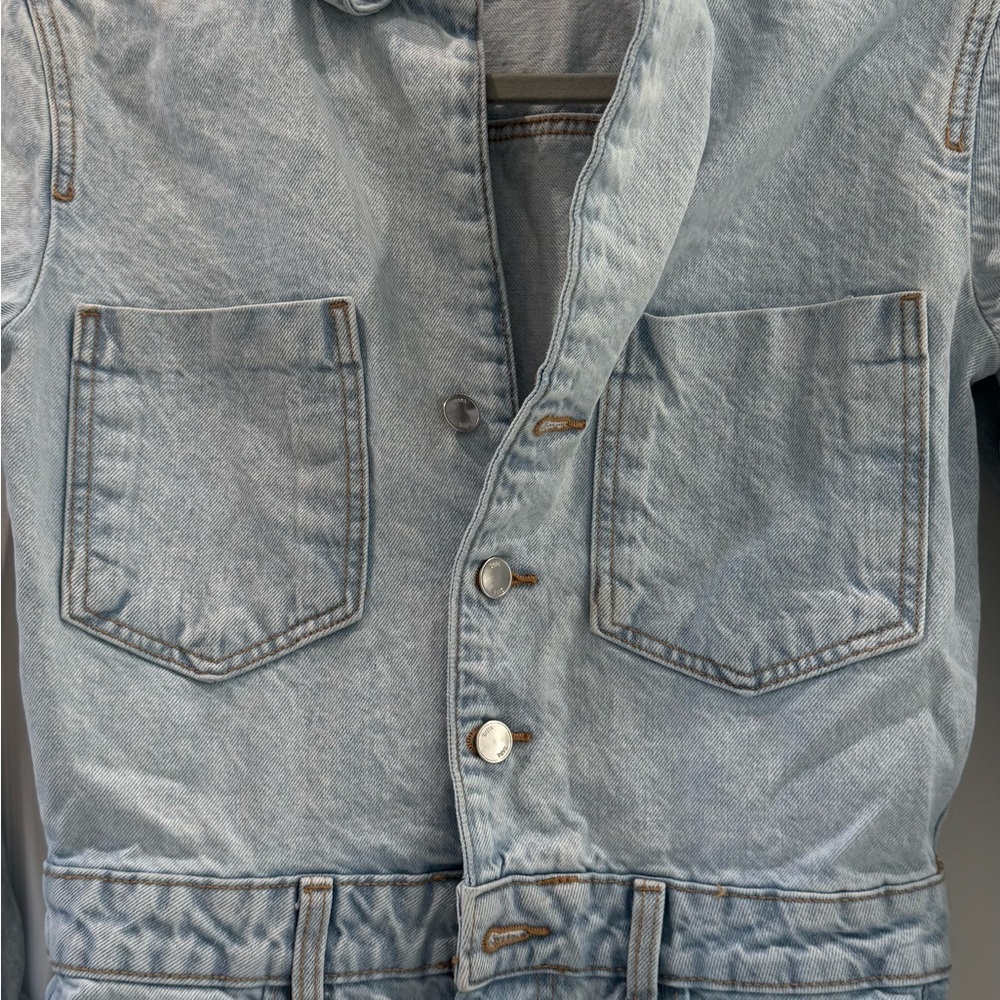 Zara Blue Lightweight Shirt Jumpsuit